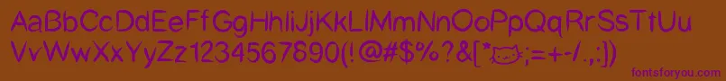 Catcafe Font – Purple Fonts on Brown Background