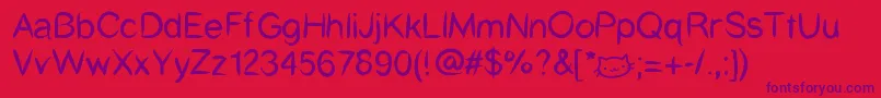Catcafe Font – Purple Fonts on Red Background