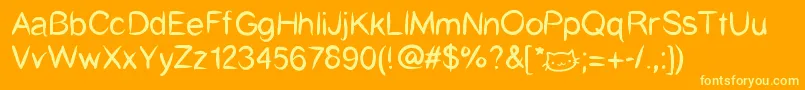Catcafe Font – Yellow Fonts on Orange Background