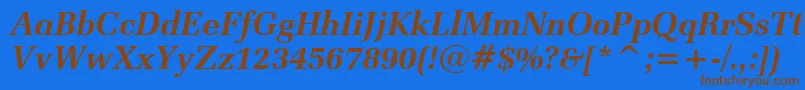 ZapfelliptBtBoldItalic Font – Brown Fonts on Blue Background