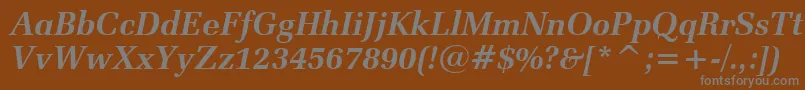 フォントZapfelliptBtBoldItalic – 茶色の背景に灰色の文字