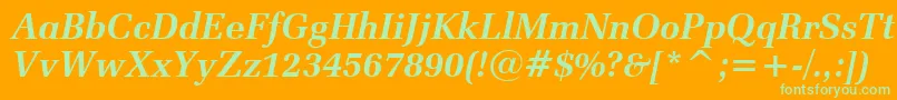 ZapfelliptBtBoldItalic Font – Green Fonts on Orange Background