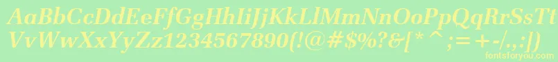 ZapfelliptBtBoldItalic Font – Yellow Fonts on Green Background