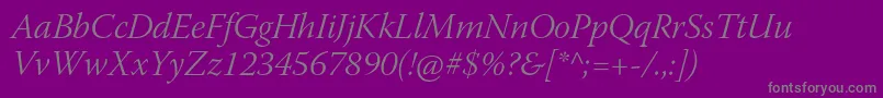 WarnockproLightitsubh Font – Gray Fonts on Purple Background