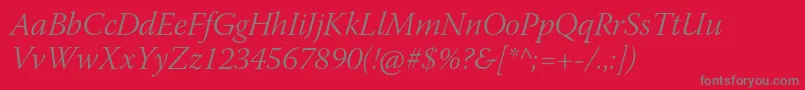 WarnockproLightitsubh Font – Gray Fonts on Red Background