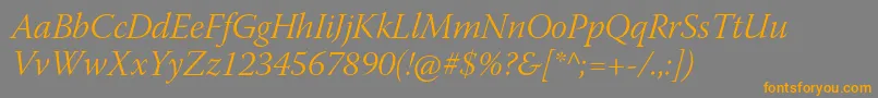 WarnockproLightitsubh-Schriftart – Orangefarbene Schriften auf grauem Hintergrund