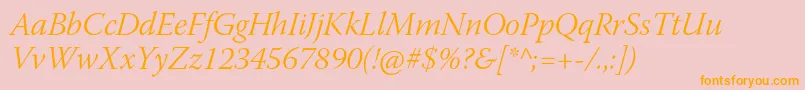 WarnockproLightitsubh Font – Orange Fonts on Pink Background