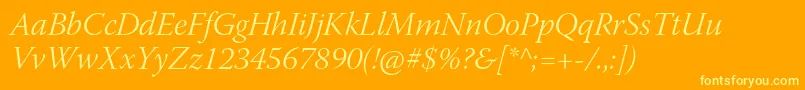 WarnockproLightitsubh Font – Yellow Fonts on Orange Background