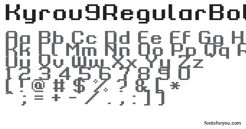 Kyrou9RegularBoldXtndフォント–アルファベット、数字、特殊文字