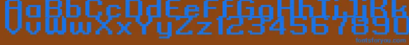 Kyrou9RegularBoldXtnd Font – Blue Fonts on Brown Background