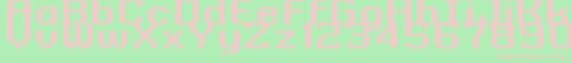 Kyrou9RegularBoldXtnd-fontti – vaaleanpunaiset fontit vihreällä taustalla