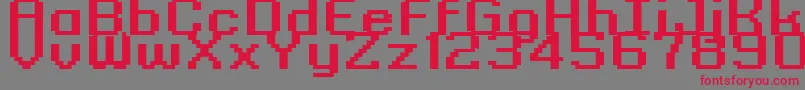 Kyrou9RegularBoldXtnd-Schriftart – Rote Schriften auf grauem Hintergrund