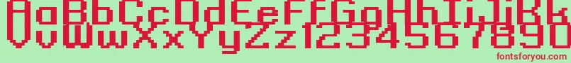 Kyrou9RegularBoldXtnd Font – Red Fonts on Green Background
