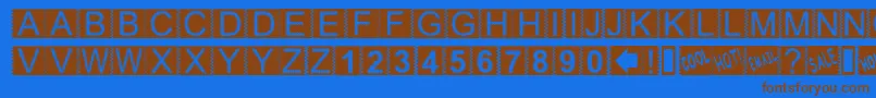 Zacken Font – Brown Fonts on Blue Background
