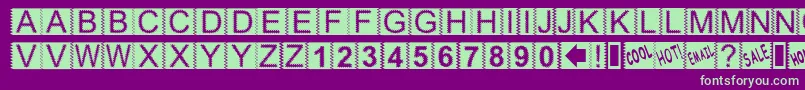 Zacken-fontti – vihreät fontit violetilla taustalla