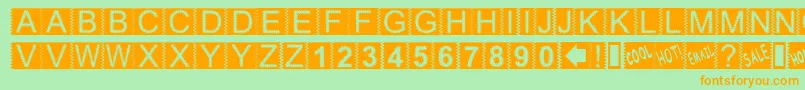 Zacken Font – Orange Fonts on Green Background