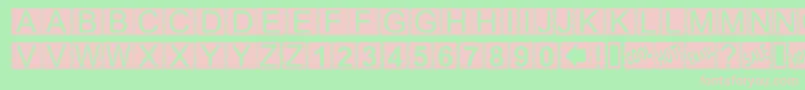 Zacken Font – Pink Fonts on Green Background