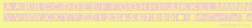 Zacken Font – Pink Fonts on Yellow Background
