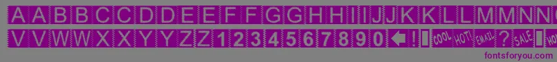 Czcionka Zacken – fioletowe czcionki na szarym tle