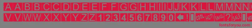 Zacken Font – Red Fonts on Gray Background
