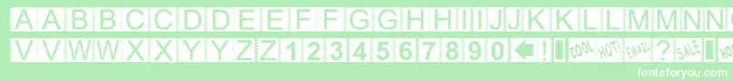 Zacken Font – White Fonts on Green Background