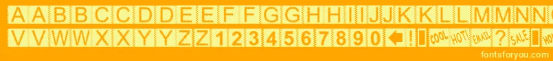 Zacken Font – Yellow Fonts on Orange Background