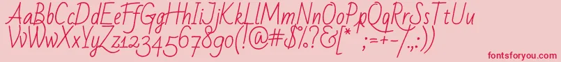 BadScriptRegular Font – Red Fonts on Pink Background