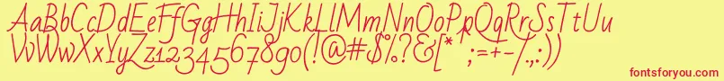 BadScriptRegular Font – Red Fonts on Yellow Background