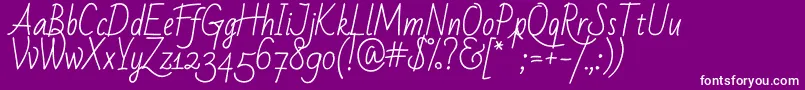 BadScriptRegular Font – White Fonts on Purple Background