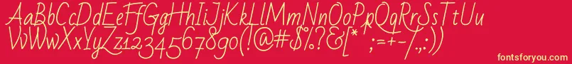 BadScriptRegular Font – Yellow Fonts on Red Background