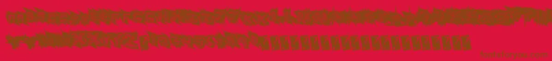 Scratchingly-Schriftart – Braune Schriften auf rotem Hintergrund