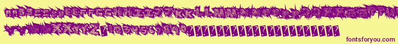 Scratchingly Font – Purple Fonts on Yellow Background