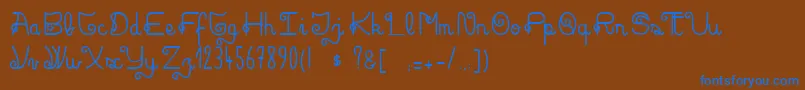 RockAndRollStreet Font – Blue Fonts on Brown Background
