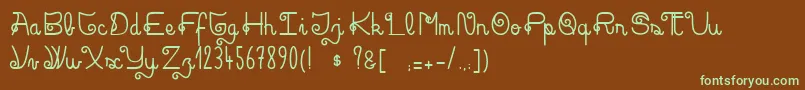 Więcej informacji o czcionce RockAndRollStreet Czcionka RockAndRollStreet – zielone czcionki na brązowym tle