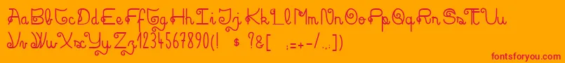 RockAndRollStreet Font – Red Fonts on Orange Background