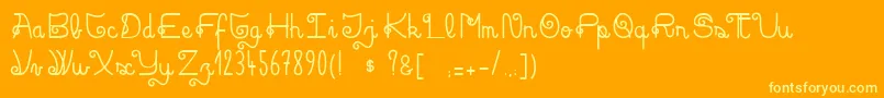 Czcionka RockAndRollStreet – żółte czcionki na pomarańczowym tle