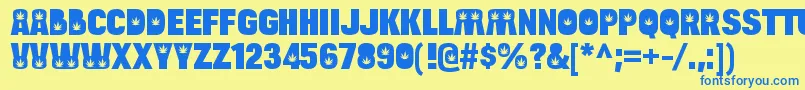 BulltoadhempRegular Font – Blue Fonts on Yellow Background