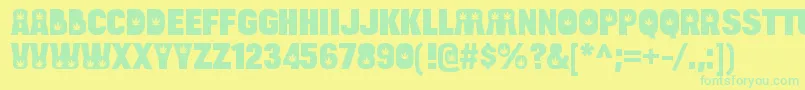 BulltoadhempRegular Font – Green Fonts on Yellow Background