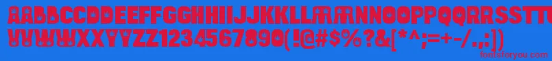 BulltoadhempRegular Font – Red Fonts on Blue Background