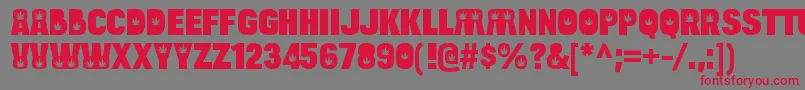 BulltoadhempRegular-Schriftart – Rote Schriften auf grauem Hintergrund