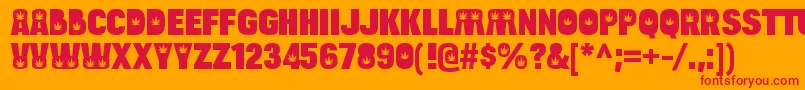 Шрифт BulltoadhempRegular – красные шрифты на оранжевом фоне
