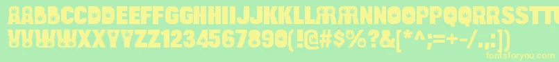 BulltoadhempRegular Font – Yellow Fonts on Green Background