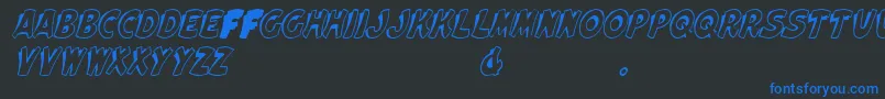 ElwoodItalic Font – Blue Fonts on Black Background