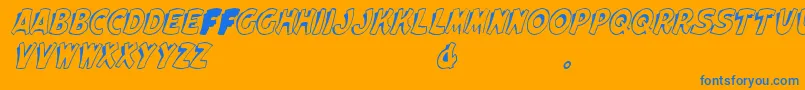 Шрифт ElwoodItalic – синие шрифты на оранжевом фоне