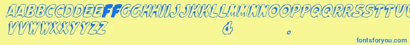 ElwoodItalic-fontti – siniset fontit keltaisella taustalla