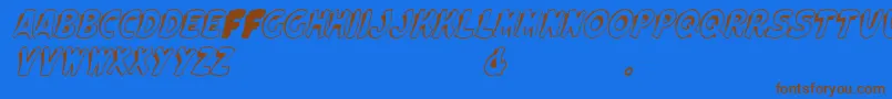 Шрифт ElwoodItalic – коричневые шрифты на синем фоне