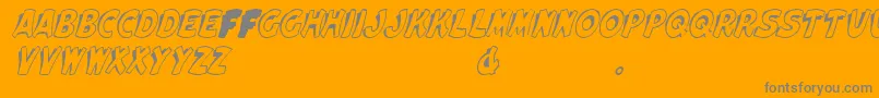Fonte ElwoodItalic – fontes cinzas em um fundo laranja