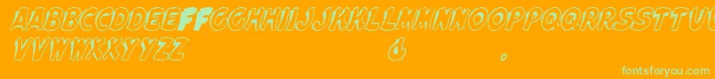 ElwoodItalic Font – Green Fonts on Orange Background