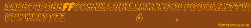 ElwoodItalic-fontti – oranssit fontit ruskealla taustalla