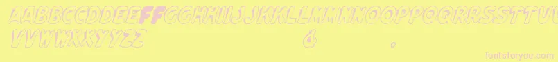 フォントElwoodItalic – ピンクのフォント、黄色の背景